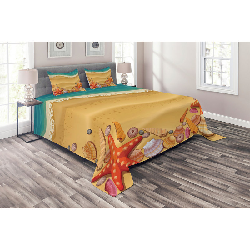 Seashells Coastal Coverlet