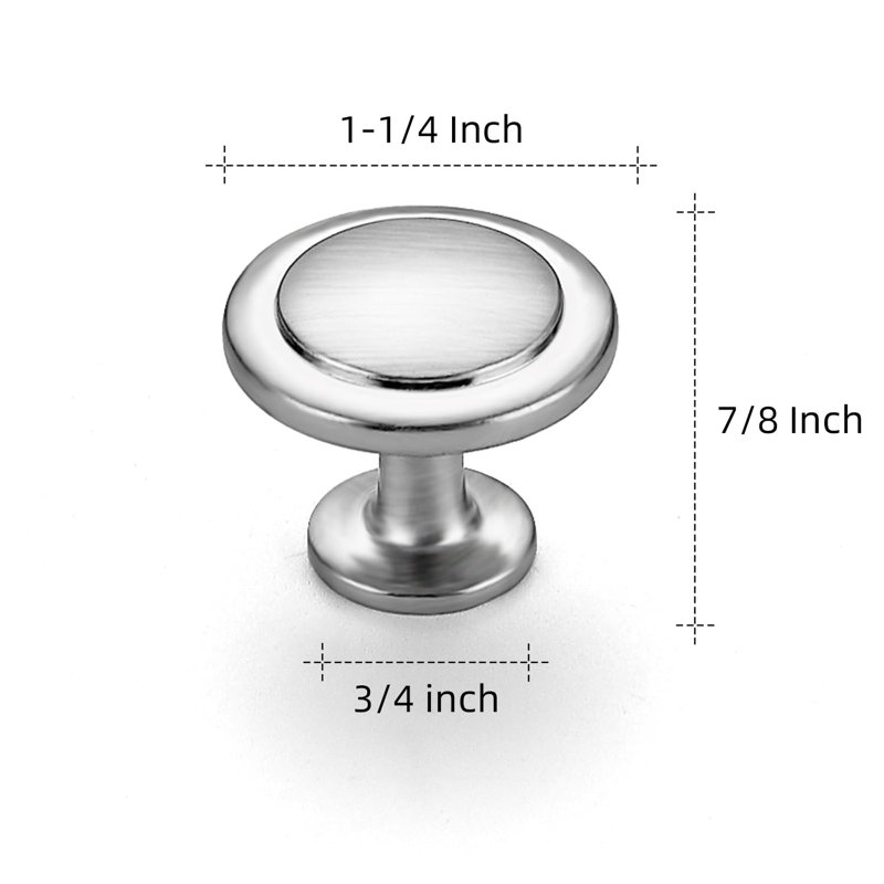 Boutons d'armoire ronds en nickel brossé, poignées en zinc, 1-1 / 4 po, paquet de 30, alliage de zinc massif, trou unique, vis incluses, poignées de tiroir, quincaillerie d'armoire de cuisine, armoire à tiroirs pour commode