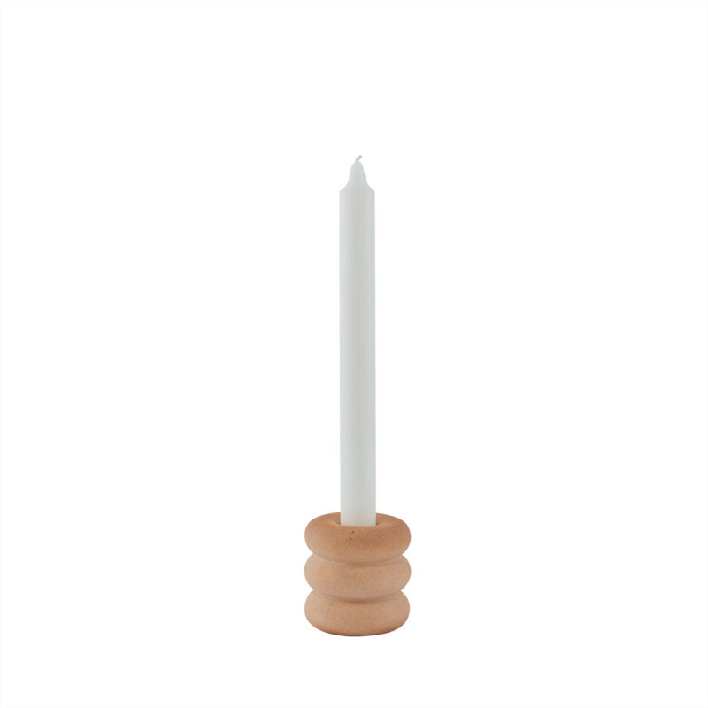 Savi Ceramic Candlestick, Beige