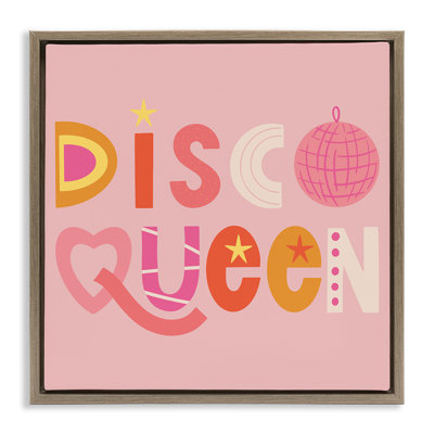 Disco Queen Pastel Pink Floating Frame, design by Sazerelli Designs