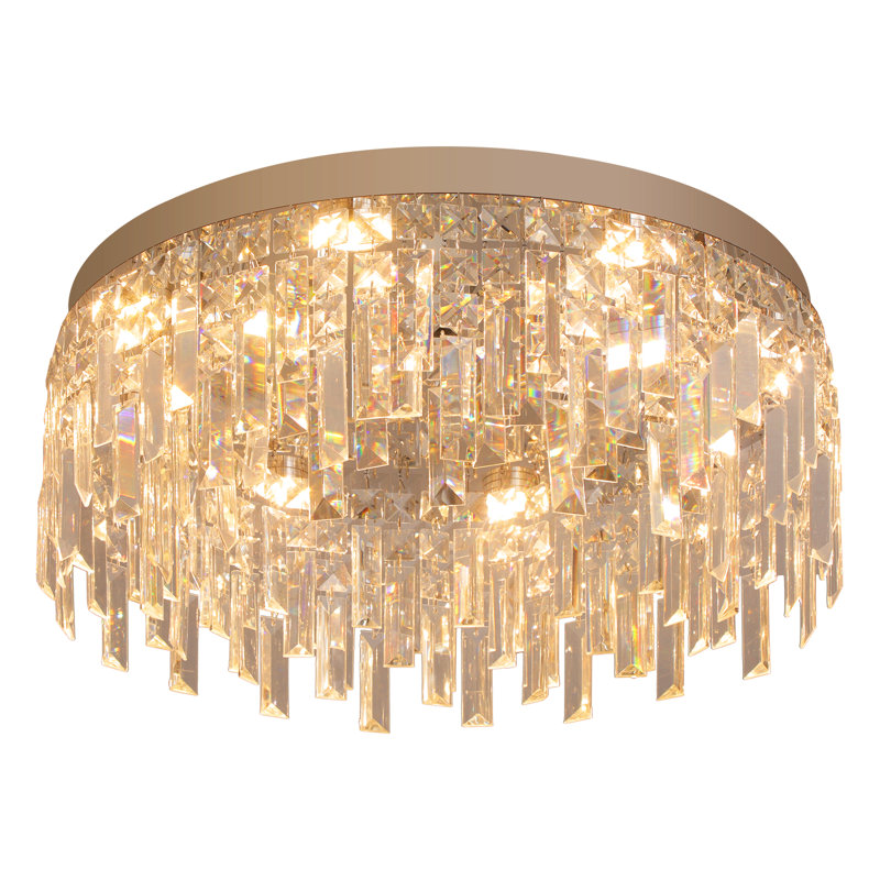 Retsof 1 - Light Crystal LED Chandelier, 20cm H x 50cm W x 50cm D, Chrome