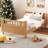Wood Platform Bed with Rails for Kids, Low Profile Toddler Bed Frame-162509552-162509553