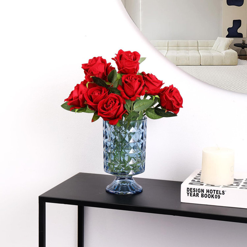 Glass Table Vase, Blue