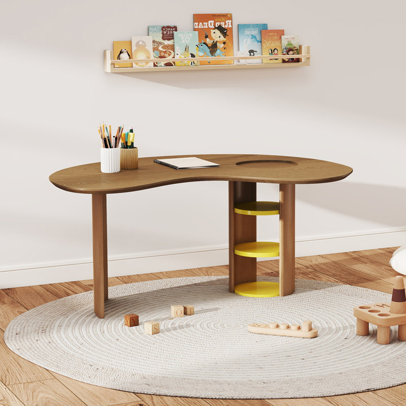 Bureau debout en bois massif, Jaune