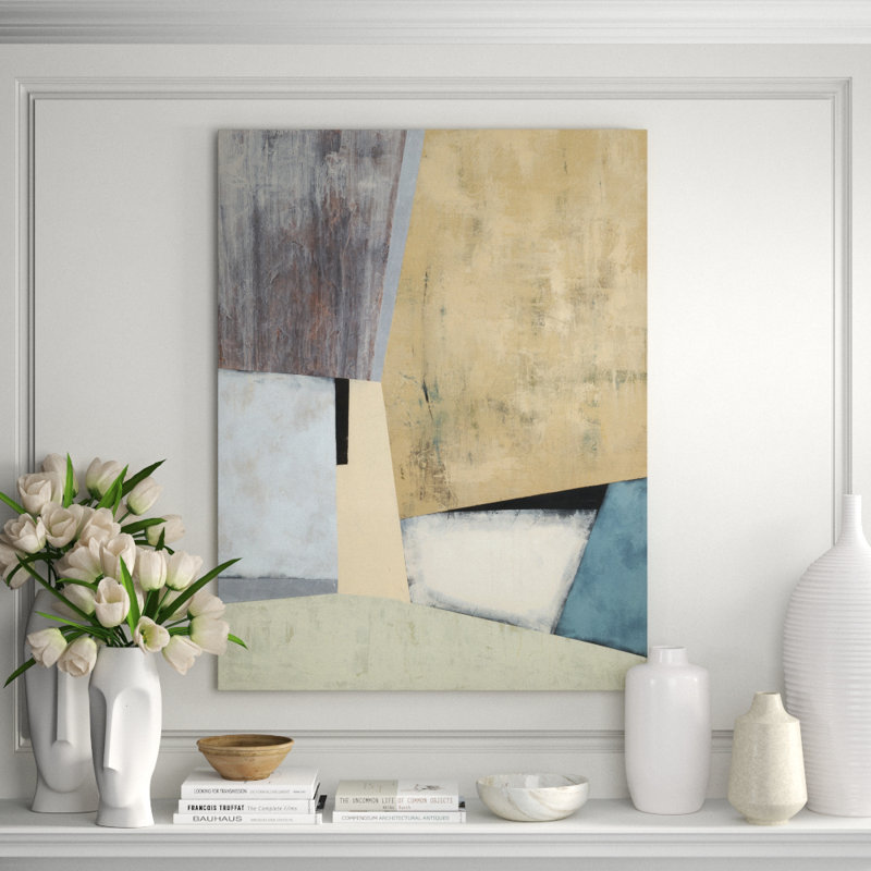 Spring Divide I Print by Barclay Butera, Hand Embellishment Texture, 70" H x 54" W x 1.5" D