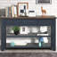 Console 48 po avec 3 tiroirs et 2 tablettes - Pin massif bleu pour bureau, tablettes, bureau personnel, assemblage facile-1824796441-1824796446-1824796434