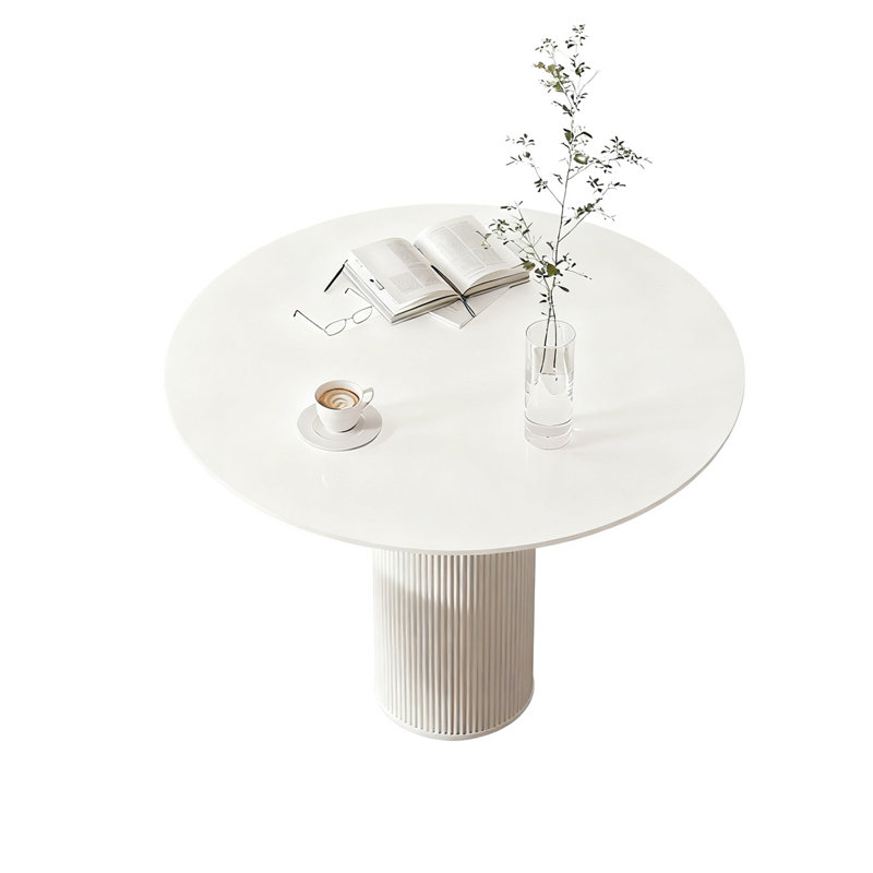 Table de salle à manger blanche, H 29,53 po x L 35,43 po x l 35,43 po