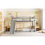 Lit simple gris au-dessus d'un lit superposé avec glissade et, espace-efficace dans la chambre à coucher, construction solide pour une utilisation à long terme en bois de pin