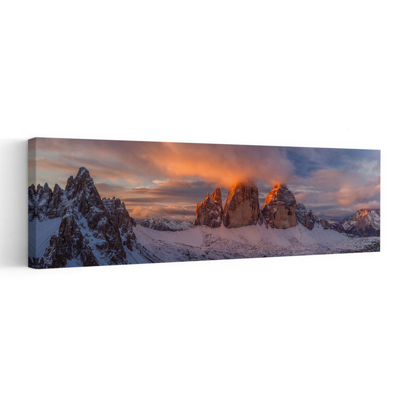 Dolomites Winter Sunrise by Valeriy Shcherbina - Wrapped Canvas Panoramic Print, 40.64 cm H x 121.92 cm W