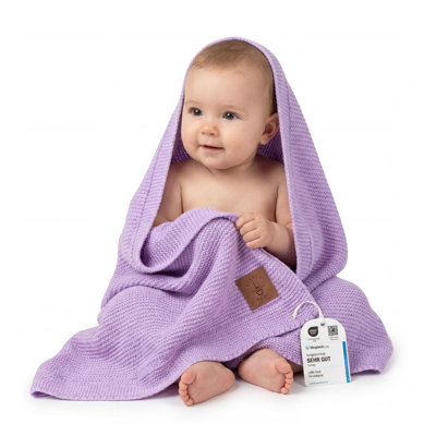 Little Dedi - Couverture pour bébé Lavander Frost - Couverture en tricot doux pour bébé 30 x 40 po - Confortable et respirante - Certifié Oeko-TEX - Idéal pour les nouveau-nés, les poussettes et les lits de bébé - Acrylique