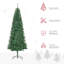 Sapin de Noël artificiel mince de 7 pi de hauteur non éclairé avec branches réalistes et 865 pointes, conception peu encombrante