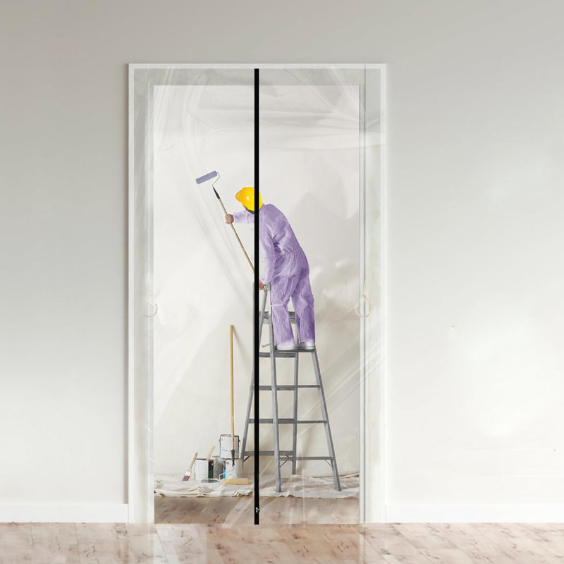 48Inch*87Inch Easy-To-Install Punch-Free I-Type Dustproof Door Zipper Suitable For Standard Door Frames