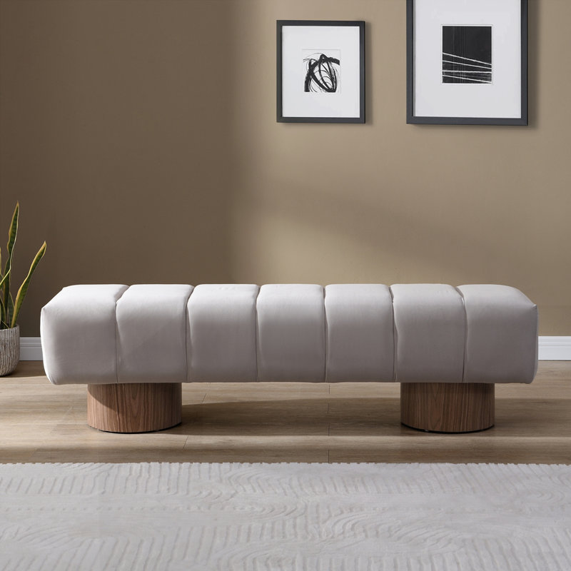 Banc de salle à manger rembourré, Gris clair