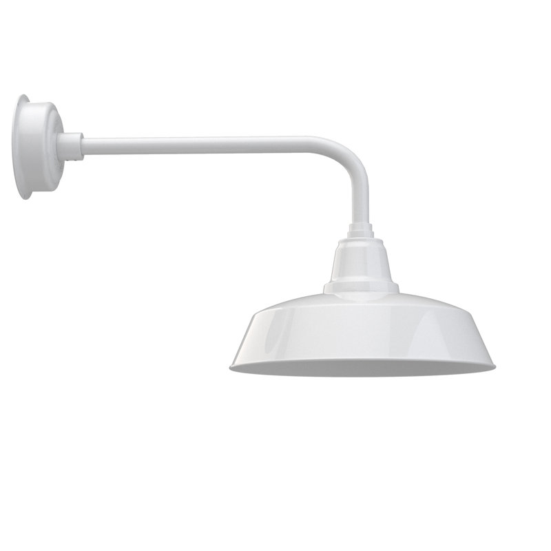 Luminaire de grange d’extérieur Vandervliet, H 15,62 po x l 16 po x P 34,25 po, Blanc