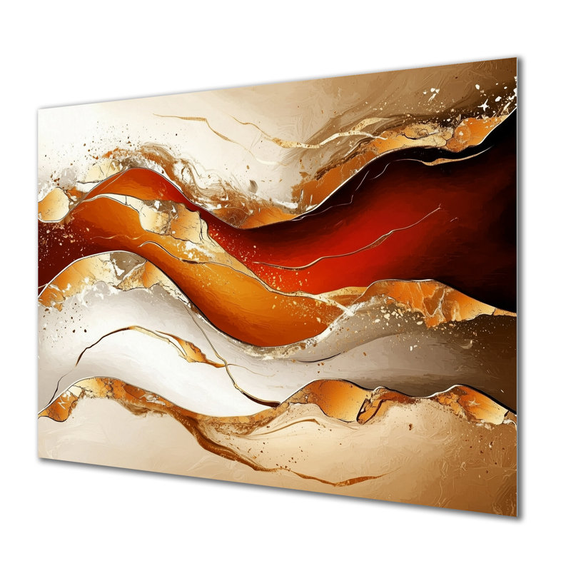 Contraste de marbre harmonie - art mural abstrait en métal, impression murale de décoration murale en marbre