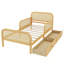Structure de lit plateforme simple avec 2 tiroirs de rangement, lit en rotin pour enfants avec tête et pied de lit-132935316-132935319