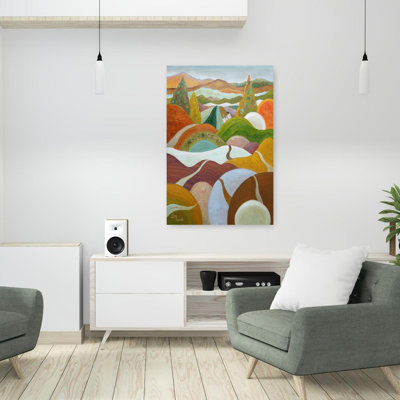 Vibrant Hillside Path by Angeles M. Pomata - Wrapped Canvas Print