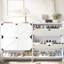 Armoire de rangement à chaussures blanche avec 2 tiroirs rabattables à thème, blanc, style autoportant, facile à installer