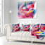 Tache abstraite bleue et rouge - coussin sensuel imprimé