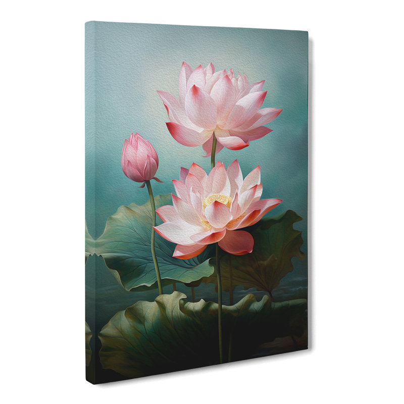 Lotus Flower Classicism Art - No Frame Print, 60cm H x 40cm W x 3cm D