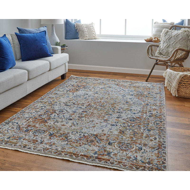 Tapis beige / rouge Benedetto, Rectangle 12 pi x 15 pi