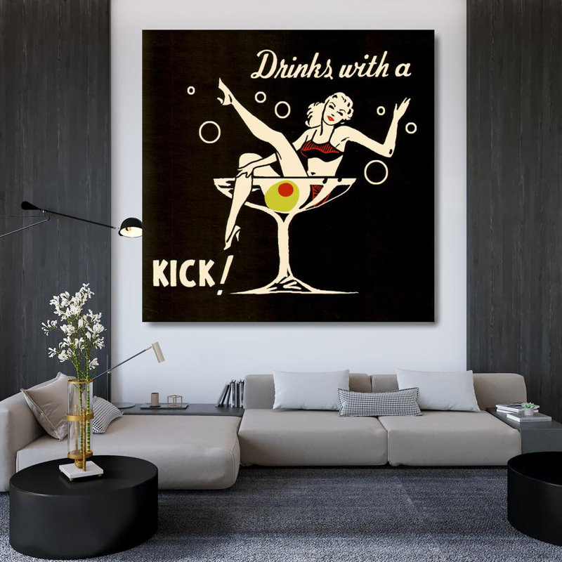 Boissons avec un coup de pied MCG-R1107, H 36 po x l 36 po