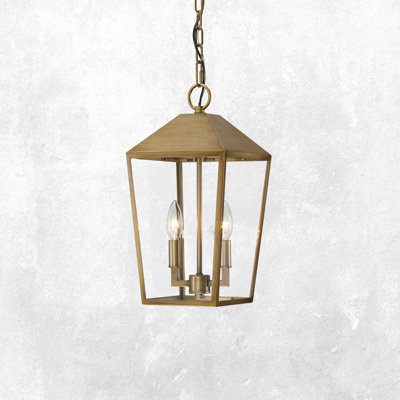 2 -Light Farmhouse Outdoor Pendant Light, 16.5 in. Exterior Hanging Lantern