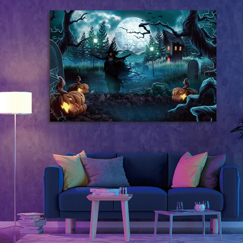 «Letio Halloween Witch Night» sur toile, H 12 po x l 18 po x P 1,5 po