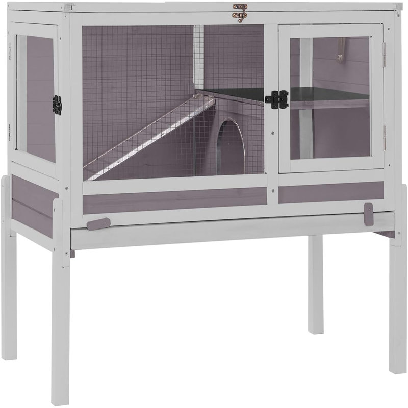 Weather Resistant Hutch with Ramp, Grey