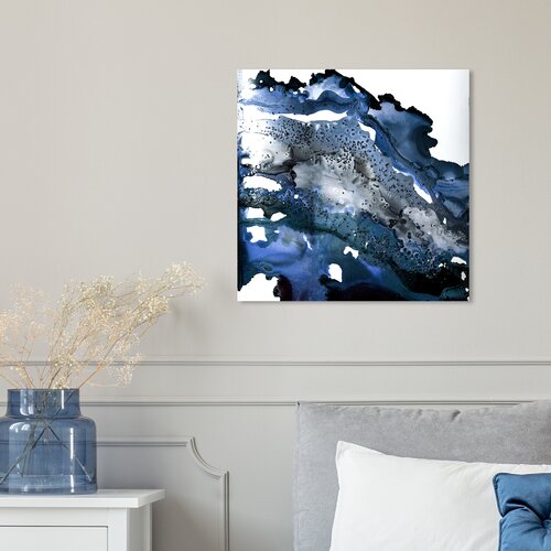 Ivy Bronx Abstract Glitter Navy, Modern & Contemporary Blue On Canvas ...