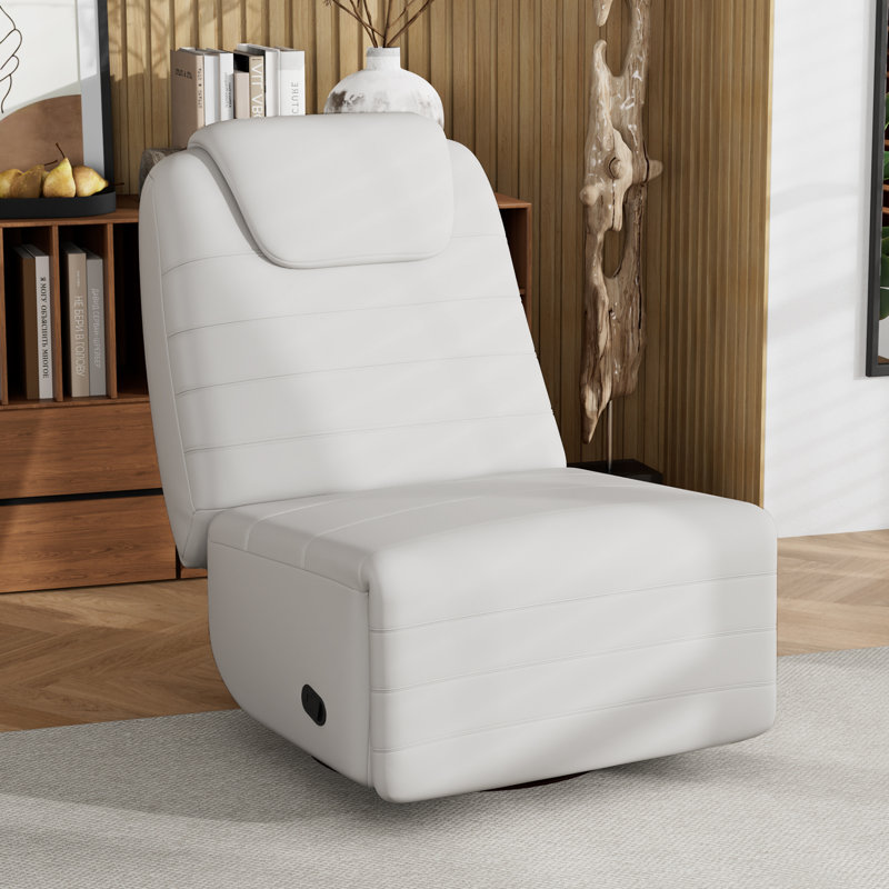 32.9 Wide Modern Comfortable Swivel Rocker and Glider Recliner Manual Recliner, Gray