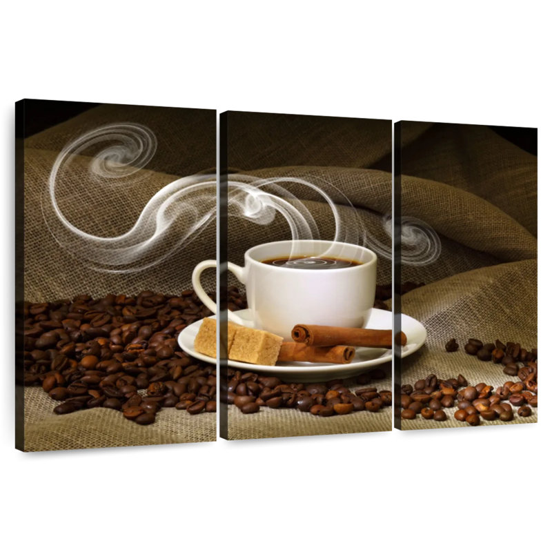 Yarlin fumant du café à la cannelle, H 36 po x l 57 po