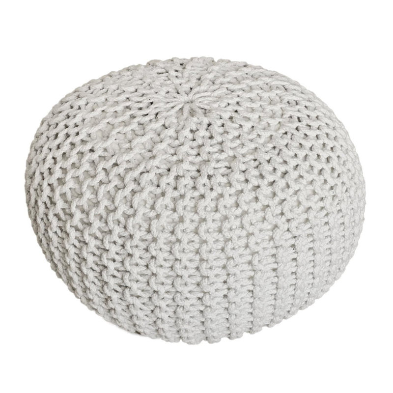 Iyana 55cm Wide Pouf Ottoman, White