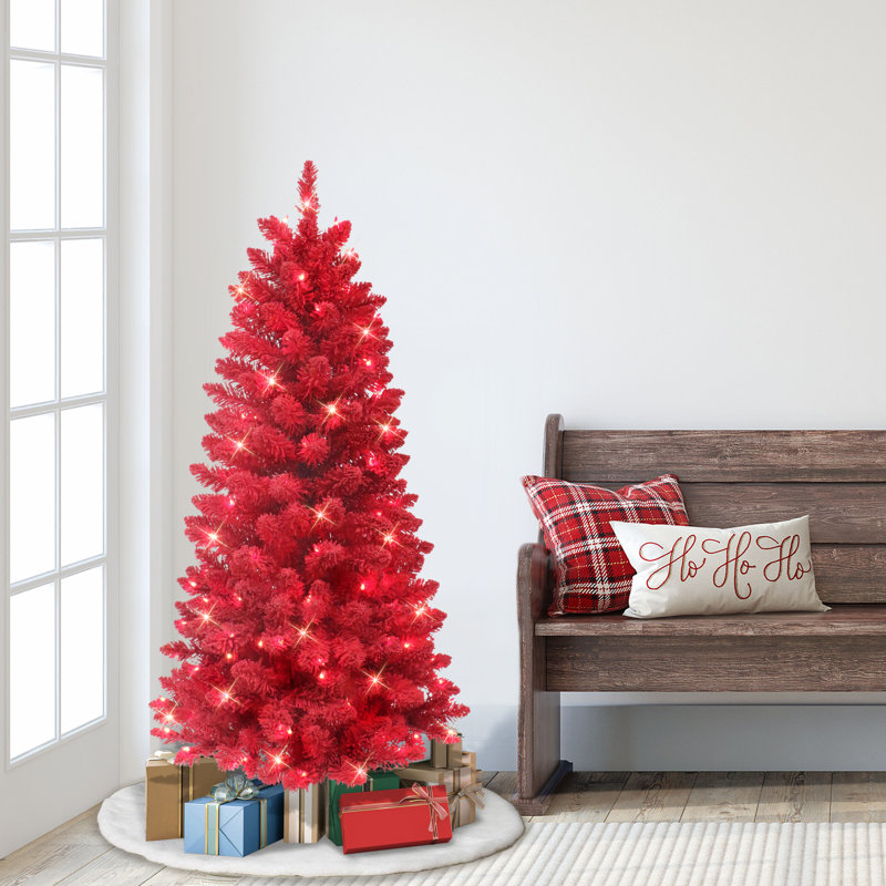 Arbre rouge artificiel 4,5 pi