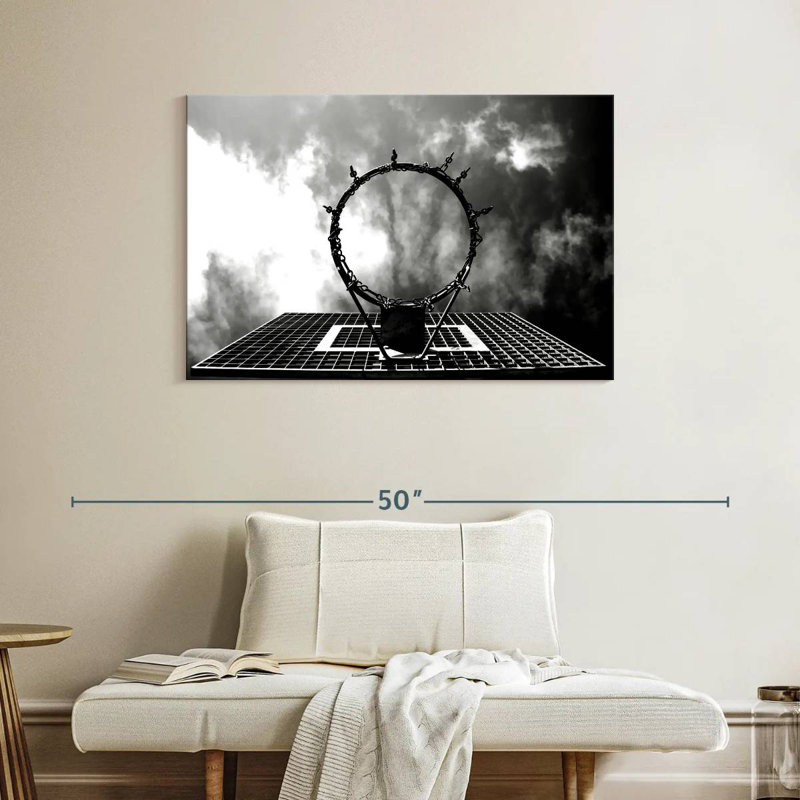 Sireci Monochrome Basketball Hoop, 26" H x 39" W