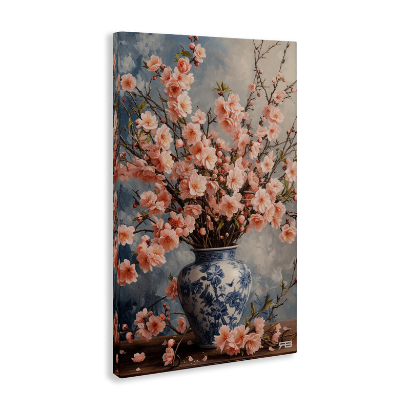 Art mural sur toile détaillé "Cherry Blossom" par Roozbeh Bahramali, H 24 po x l 16 po
