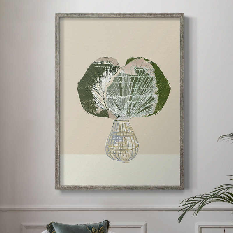 «Woven Tropical Leaf I», reproduction encadrée - bois massif, H 11 po x l 9 po