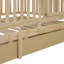 Lit de jour simple en bois avec barrière de sécurité et 2 tiroirs, divisée en lit de jour indépendant et lit de jour, naturel-130120494