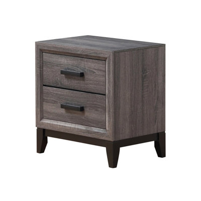 2 Center Glide Bedroom Nightstand In Grey Finish With Configuration