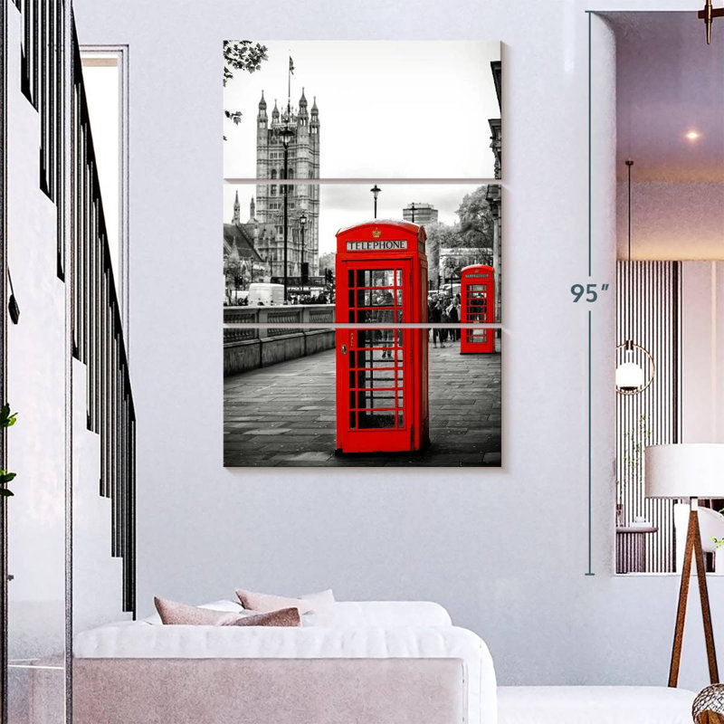 Cabines téléphoniques rouges Nicci London, H 74 po x l 48 po