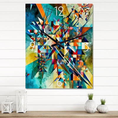 Autumn Jazz In The Afternoon Geometric Fusion - Modern Geometric Wall Clock