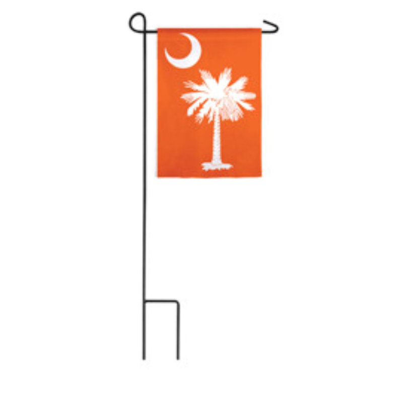 Palmettoe en nylon 2 côtés 18 x 13 po south caroline drapeau de jardin, Orange