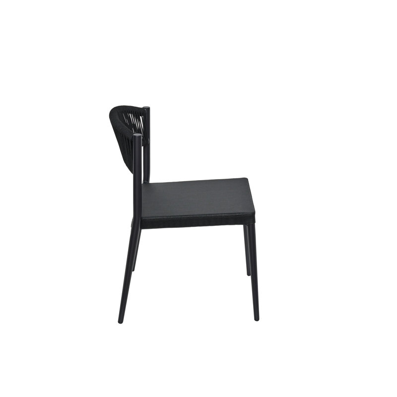 Tahiti 17.75'' H Stacking Side Chair, Black