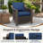 2-Piece All-Weather Wicker Patio Arm Chairs with Tufted Cushions, Fade Resistant-1347458890
