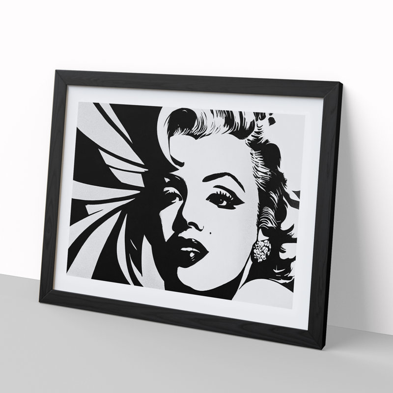Marilyn Monroe In Monochrome Vol.5 - Single Picture Frame Painting, 34cm H x 46cm W x 2cm D, Black