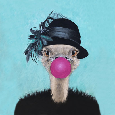 Autruche avec gomme à mâcher par Coco de Paris - Peinture