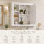 Armoire à pharmacie murale de 89 cm (35 po) avec miroir et 5 tablettes ouvertes, blanche-1365582521