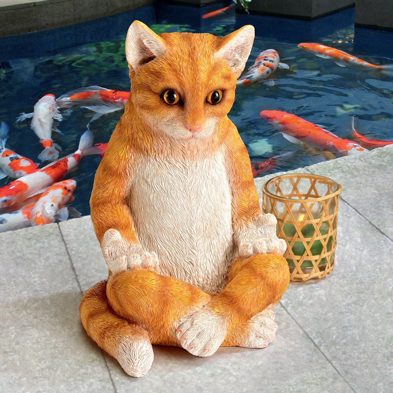 Statue pour chat zen kitty méditant