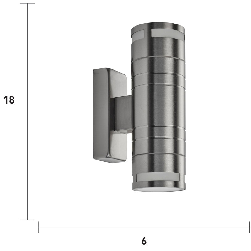 Amos Chrome 2 - Bulb 17.6cm H Outdoor Armed Sconce