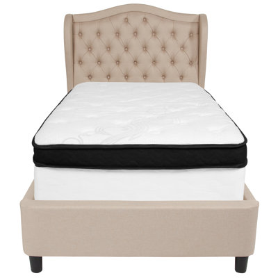 Tamia Tufted Upholstered Platform Bed with Mattress